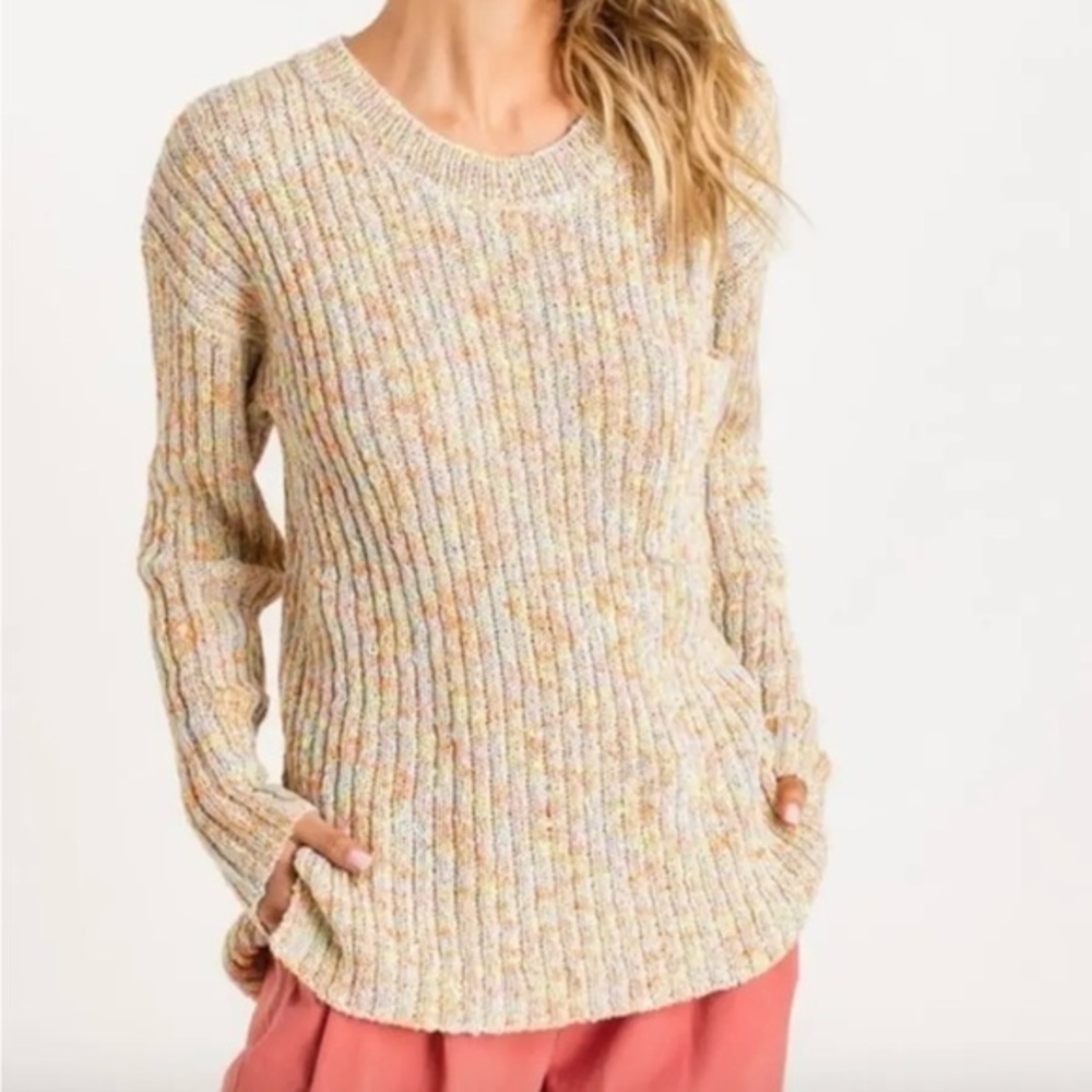 Lush Gianna Knit Ribbed Long‎ Sleeve Sweater with Pocket Size Small